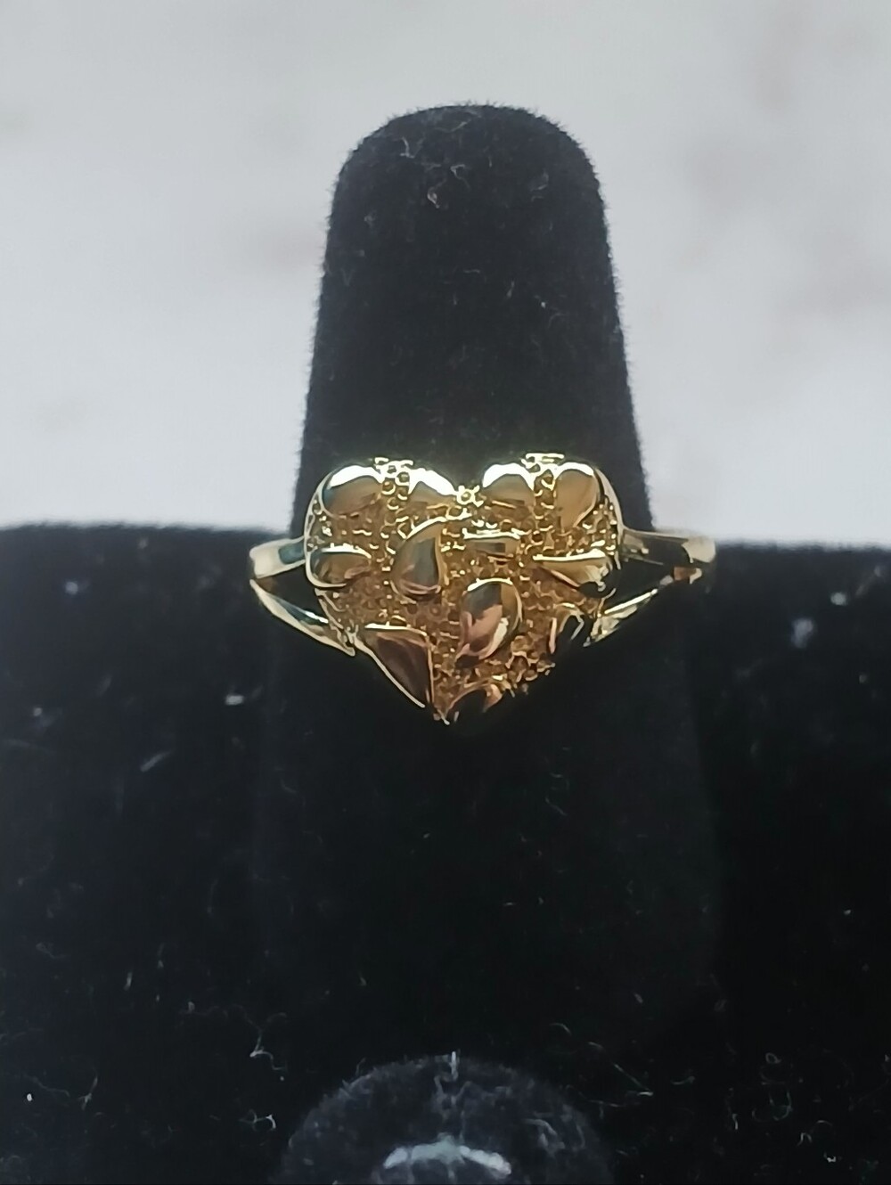 14k Gold Plated Heart Nugget Ring